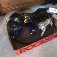 Lion & panther figurines