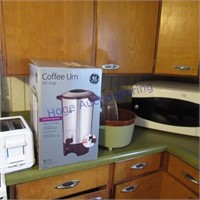 Toaster, coffee pot, crock pot, microwave