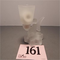 FROSTED GLASS CANDLE ANGEL CANDLE HOLDER