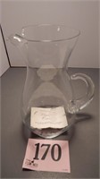 2 MATCHING DELICATE GLASS PITCHERS WITH