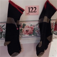 4 WOOL CHRISTMAS STOCKINGS WITH BELLS
