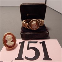 CAMEO STRETCH BRACELET AND LOCKET PERFUME RING BY