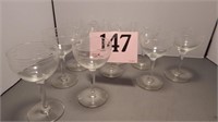 10 ETCHED GLASS WINE STEMS 5 IN