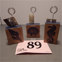 3 OCEAN THEMED PHOTO/PLACE CARD HOLDERS 5"