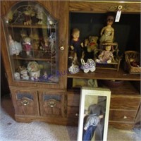 Dolls in cabinet & on top-cabinet  not included