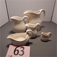 ASSORTED PITCHERS AND CREAMERS 3 MARKED USA