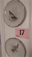 2 DECORATIVE PLATES WITH PHEASANT AND QUAIL