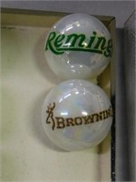 Remington and Browning marbles, white marbles