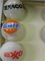 Gulf - Texaco - Exxon marbles, white marbles