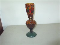 Unique Green/Red Amber Oil Lamp Metal Base