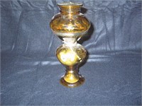 Amber Miniature Hurricane Shade Oil Lamp 1950s