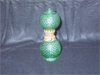 Green Hobnail Miniature Oil Lamp 1950s