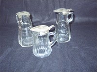 3 Glass Paneled Syrup Jars w/ lids