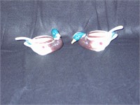 2 Mallard Duck Porcelain Sugars w/ Spoons