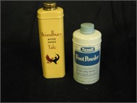 Vintage 2 tin set-Woodbury Talc & Rexall Powder