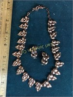 COPPER NECKLACE AND EARRINGS