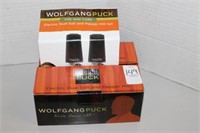 WOLFGANG PUCK ELECTRIC DUAL SALT AND PEPPER MILL