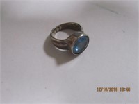 925 Ring Blue Stone-not tested