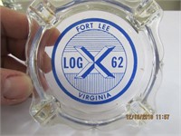 Fort Lee, Va. LogX62 Glass Ashtray