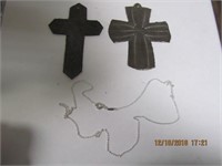 24 in. 925 Necklace & 2 Handmade in Haiti Crosses