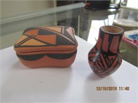 2 pcs. of Handmade Indian Pottery Pcs. SIgned