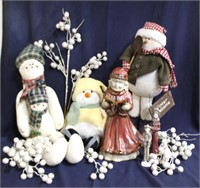 Winter Decor Snowmen, Christmas Caroler