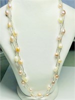 $300. F.W Pearl Necklace and Bracelet Set