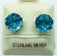 $120 S/Sil Blue Topaz Earrings