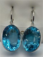 $4600 14K Blue Topaz Earrings