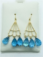 $1900 14K Blue Topaz Earrings