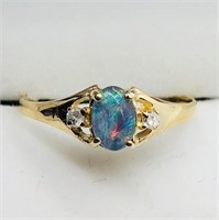 $600 10K Opal  Diamond Ring