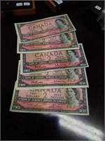 Set of old 2 Dollar bills