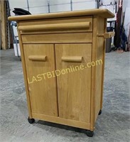 Small Rolling Solid Wood Kitchen Island