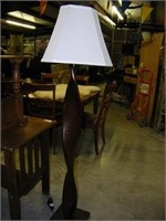 Wood twist floor lamp Base 10 3/4" sq 64" tall