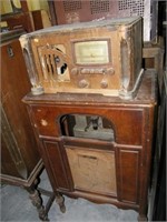 2 Pc Vintage Empty Wood cabinet & Sears