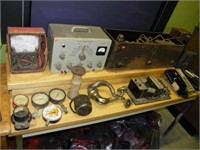 17 Pc Antique radio, heathkit, test equipment,