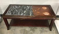 Marble Top Coffee Table 22 x 44” *see desc