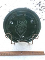 Etched Wolf Plate & Stand