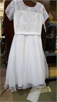 Flower girl dress or formal. White with beaded