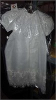 Christening gown. White with matching bonnet.