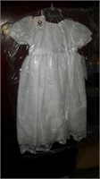 Christening gown. White with matching bonnet.