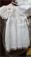 Girls beaded long dress. White with matching