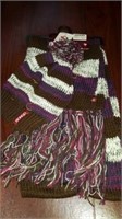 Girl's toque and scarf set. Brown/pink. Reg $24