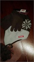 Kid's brown/grey toque and glove set. Reg $24