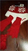 Kid's red/white toque and glove set. Reg $24