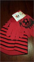 Kid's red stripe toque and glove set. Reg $14