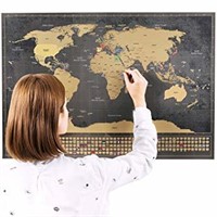 Scratch off World Map Poster - Scratchable Large