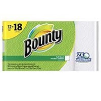 Bounty paper towels, white, 12 giant rolls (18