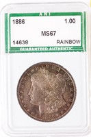 Coin 1886  Morgan Silver Dollar ANI  MS67