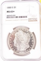 Coin 1880-S Morgan Silver Dollar NGC MS65+